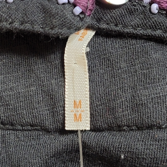 Free People Goa Tank Embroidered Crop Top Medium in Black Combo - Picture 8 of 9